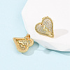 Broken Heart Brass Micro Pave Cubic Zirconia Stud Earrings EJEW-B153-19G-04-3