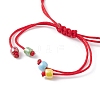 Adjustable Evil Eye Lampwork & Seed Braided Bead Bracelet BJEW-JB09487-4