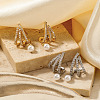 Bright Exquisite Brass Clear Cubic Zirconia Stud Earrings for Stylish and Chic Look SG9124-1-3