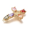Rack Plating Brass Micro Pave Cubic Zirconia Links X-KK-P287-51G-04-2