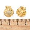 Brass Micro Pave Clear Cubic Zirconia Stud Earrings EJEW-D305-04G-4