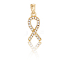 10Pcs Brass Micro Pave Cubic Zirconia Pendants KK-BBC0019-34-6