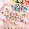 60Pcs Brass Resin Beads KK-TA0002-96-5