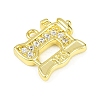 Brass Micro Pave Clear Cubic Zirconia Pendants KK-L238-20G-2