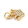 Brass Micro Pave Clear Cubic Zirconia Pendants ZIRC-O043-03G-3