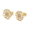 Flower Clear Cubic Zirconia Studs Earrings EJEW-K289-08G-2