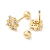 Square Bow Brass Micro Pave Clear Cubic Zirconia Ear Plug Gauges EJEW-L289-03G-03-2