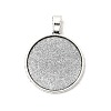 Tibetan Style Alloy Flat Round Pendant Cabochon Settings TIBEP-M022-14AS-1