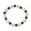 Synthetic Turquoise Beaded Stretch Bracelets BJEW-JB12093-01-2
