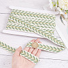 10.5~11 Yards Polyester Embroidery Leaf Ribbons OCOR-GO0001-10-5