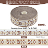 24M Polyester Flower Jacquard Ribbons OCOR-WH0045-22A-2