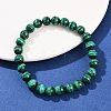 Natural Malachite Beaded Stretch Bracelets BJEW-A045-01C-2