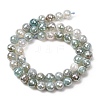 Electroplated Natural Agate Beads Strands G-B191-A07-8mm-14-4