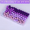 80Pcs 4 Style Round Silicone Focal Beads SIL-SZ0001-22D-4