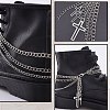 2Pcs Aloy 3-Layer Cross Charm Anklets for Women AJEW-SP0001-96-5