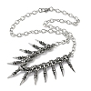 304 Stainless Steel Dragon Claw Bib Necklaces for Men NJEW-D345-02AS-4