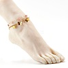 Natural Strawberry Quartz Beads Anklets Set for Girl Women AJEW-AN00450-03-7