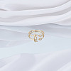 1Pc Brass Micro Pave Clear Cubic Zirconia Open Cuff Rings for Women RJEW-LP0002-37K-3