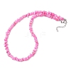 Dyed Natural Freshwater Shell Nuggets Beaded Necklaces NJEW-JN05580-01-5