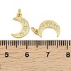 Brass Micro Pave Clear Cubic Zirconia Charms KK-D218-23G-01-3