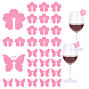 HOBBIESAY 2 Bags Flower & Butterfly Acrylic Wine Glass Charms OACR-HY0001-23B-1