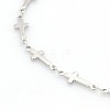 Tarnish Resistant Religious Catholic Jewelry 304 Stainless Steel Cross Link Chain Bracelets LS-STAS-O036-09P-2