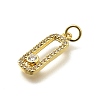 Brass Micro Pave Cubic Zirconia Pendants KK-Z093-44G-2