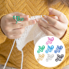 7Pcs 7 Colors Iron Yarn Guide Finger Holders AJEW-PH0011-76-6