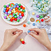 HOBBIESAY 74Pcs 8 Styles Food Grade Eco-Friendly Silicone Beads SIL-HY0001-14-3