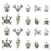 100Pcs 10 Styles Tibetan Style Alloy Pendants SKUL-CJ0001-01-1