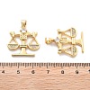 Rack Plating Brass Micro Pave Cubic Zirconia Pendants KK-H449-67G-01-RS-3