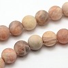 Natural Sunstone Frosted Round Bead Strands LS-G-O039-07-8mm-1