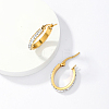 Elegant Geometric Oval Stainless Steel Hoop Earrings KG0792-2