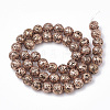 Electroplated Natural Lava Rock Beads Strands G-T098-01C-06-2
