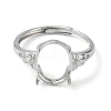 Adjustable 925 Sterling Silver Ring Components STER-K179-11P-2