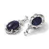 Natural Purple Banded Agate(Dyed & Heated) Oval Pendants G-NH0025-15P-03-2