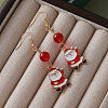 Alloy Enamel Santa Claus Dangle Earrings FS-WGCA223-01-1