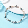 Natural Cultured Freshwater keishi Pearl & Seed Beads Streth Bracelets for Women BJEW-JB13181-1
