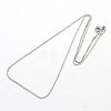 Women's 304 Stainless Steel Box Chain Necklaces STAS-O037-84P-2