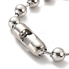304 Stainless Steel Ball Chain Necklace & Bracelet Set STAS-D181-02P-02C-6