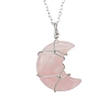 Natural Rose Quartz Pendant Necklaces PW-WG17302-09-1