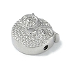Rack Plating Brass Micro Pave Clear Cubic Zirconia Beads KK-A220-22P-2
