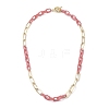 Opaque Cellulose Acetate(Resin) & Iron Paperclip Chains Necklaces NJEW-JN02991-05-1