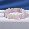 Oval Natural Malaysia Jade Beaded Stretch Bracelets G-P589-02A-02-2