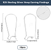10Pcs 925 Sterling Silver Hoop Earring Findings STER-BBC0006-92B-S-2