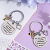 Teachers' Day Alloy Enamel Bee Pendant Keychain KEYC-WH0032-49-4