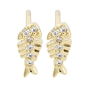 Brass Pave Clear Cubic Zirconia Stud Earring EJEW-S217-G05-1