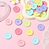 60Pcs 6 Colors Acrylic Buttons BUTT-CJ0001-03-5