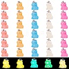 35Pcs 7 Colors Transparent Resin Pendants Colorful Fluorescent Little Frog Pendant Creative Jewelry Accessories JX855A-1