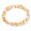 Natural Citrine Bead Stretch Bracelets LS-BJEW-K213-44-3